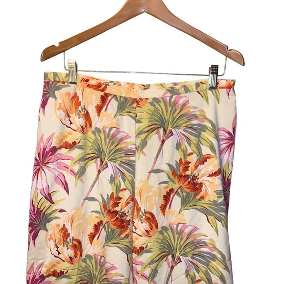TOMMY BAHAMA Women’s silk blend Tropical Hawaiian Stretch Pants Size 12 - Picture 3 of 8